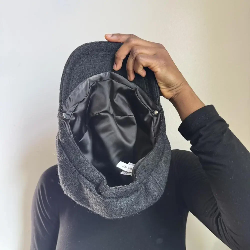 Vintage‎ Nine West Wool Blend black Newsboy Cap